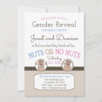 Nuts or No Nuts editable Gender Reveal Invitation