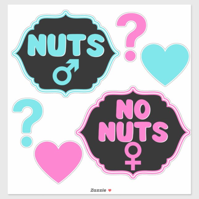 Nuts or No Nuts Funny Gender Reveal Baby Shower (Sheet)
