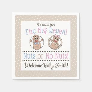 Nuts or No Nuts gender reveal paper party napkins