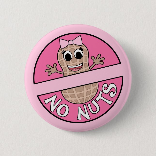 Nuts or No Nuts themed gender reveal pin (Front)