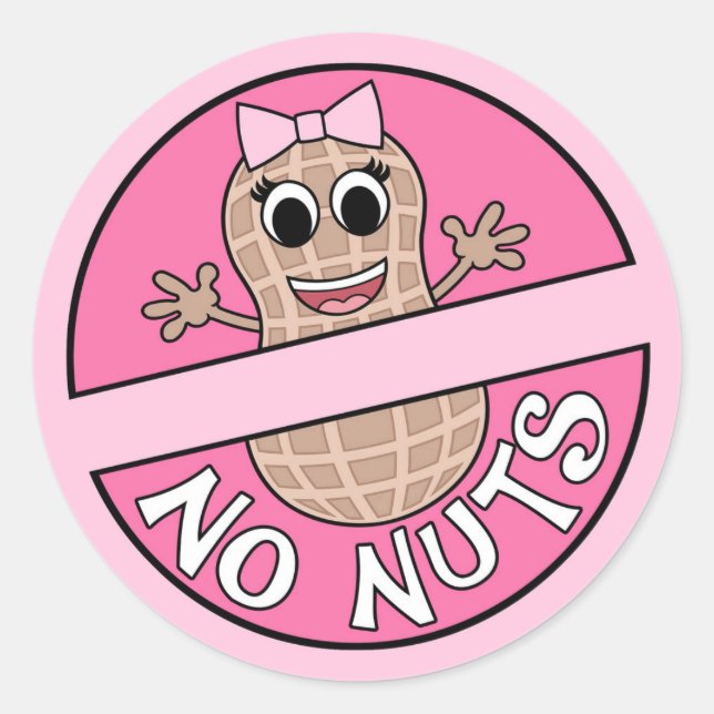 Nuts or No Nuts themed gender reveal stickers (Front)