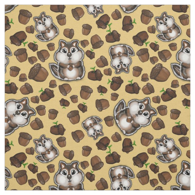 Nuts over Chipmunks Fabric (Swatch)