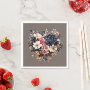 Nutshell Brown Navy White Pink Shower Napkin