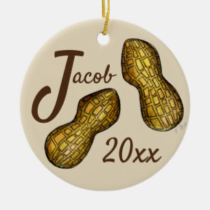 Nutty Ballpark Peanuts in Shells Nuts Personalised Ceramic Tree Decoration