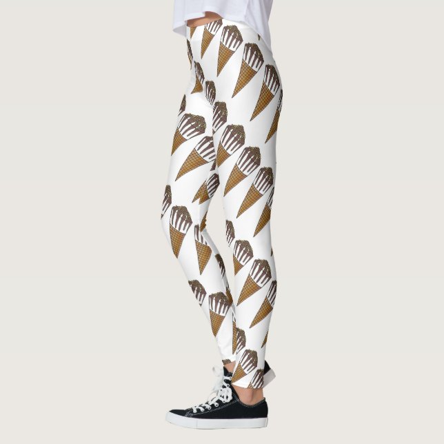 Nutty Buddy Vanilla Ice Cream Cone Foodie Leggings (Left)