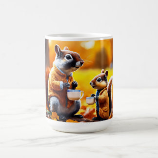 "Nutty Delight: Squirrel  tea taking Print Mug" Coffee Mug