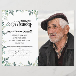 nuture Funeral Program template