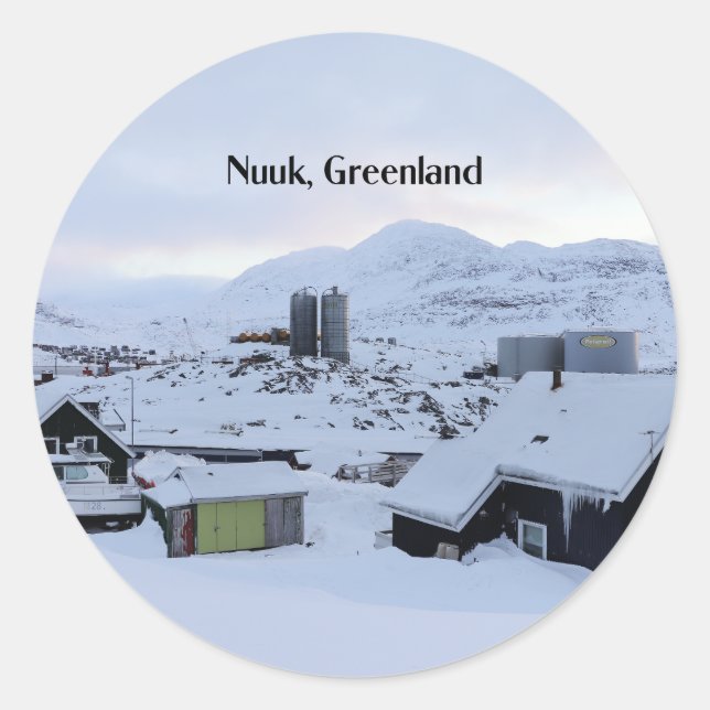 Nuuk, Greenland landscape photograph Classic Round Sticker (Front)