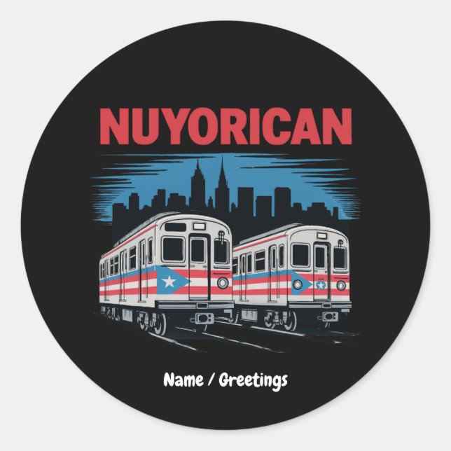 Nuyorican Puerto Rican New York City Pride Boricua Classic Round Sticker (Front)