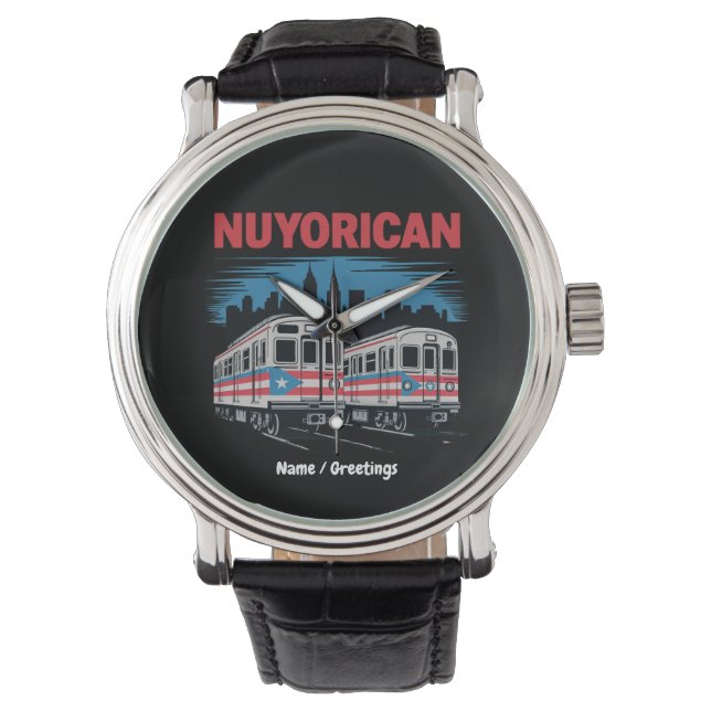 Nuyorican Puerto Rican New York City Pride Boricua Watch (Front)