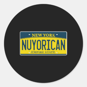 Nuyorican Puerto Rican Ny New York Us License Plat Classic Round Sticker
