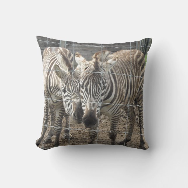 Nuzzling Zebras Cushion (Front)