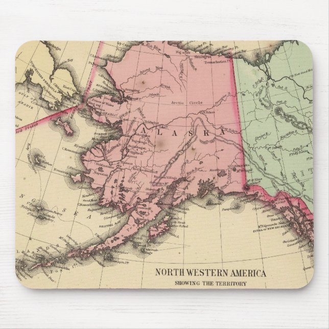 NW America Map by Mitchell Mouse Mat (Front)