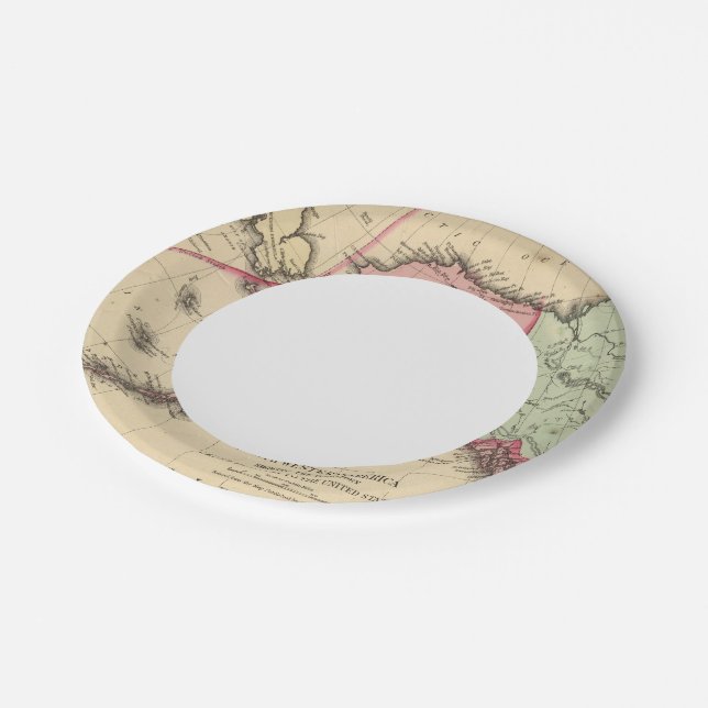 NW America Map by Mitchell Paper Plate (Angled)