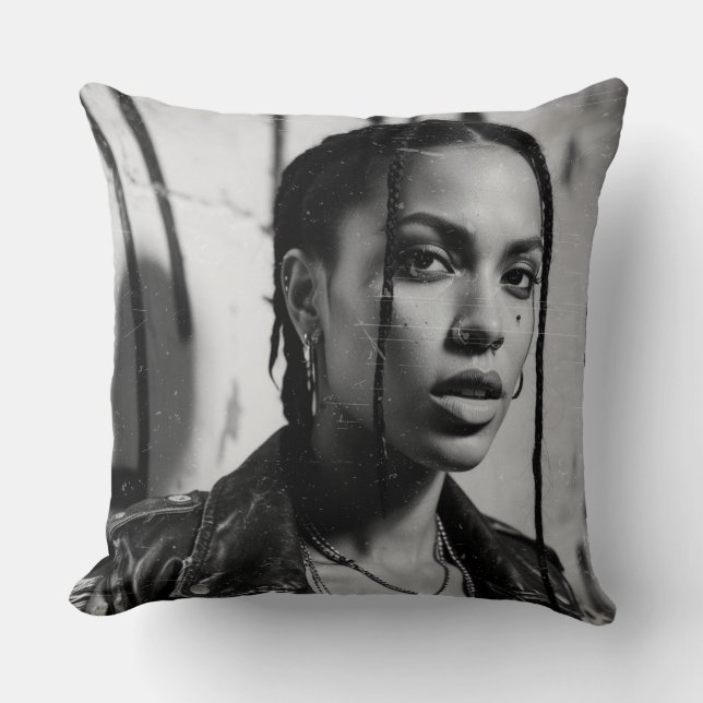 NY90 street portraits Cushion (Front)