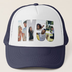 NY 55 Photo Letters and Numbers Collage  Trucker Hat