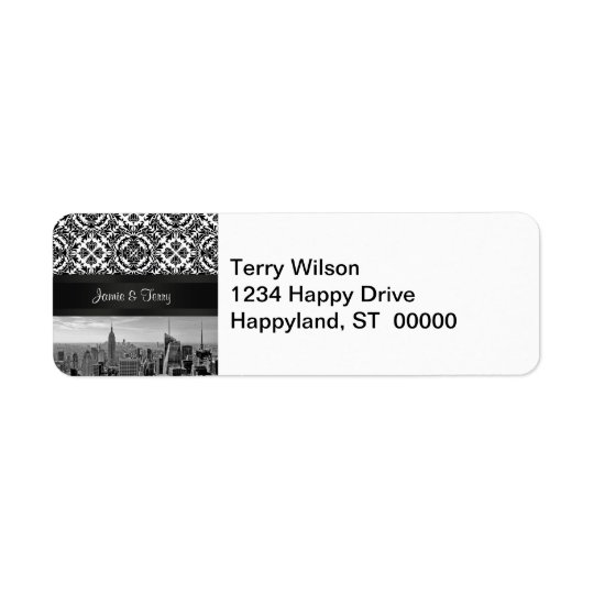 NY City Skyline 431 Customisable Return Address Return Address Label