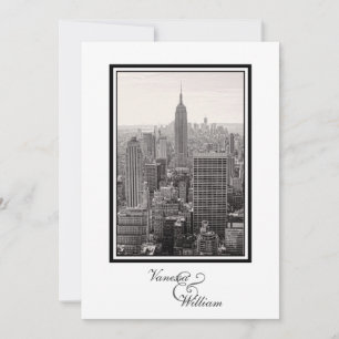 NY City Skyline ESB BW Wedding Invite