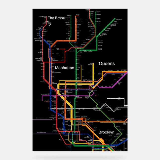 NY-City subway map Acrylic Sign (Front)