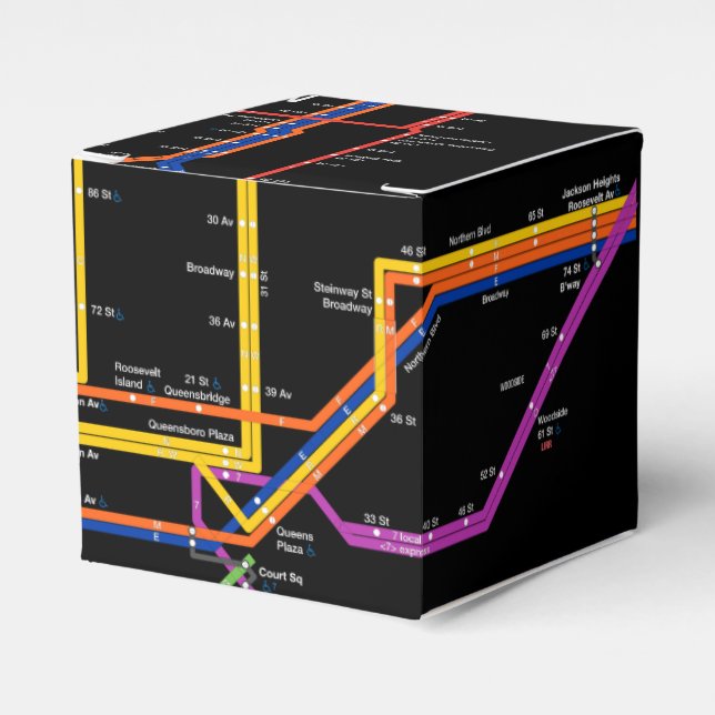 NY-City subway map Favour Box (Front Side)