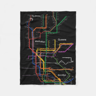 NY-City subway map Fleece Blanket