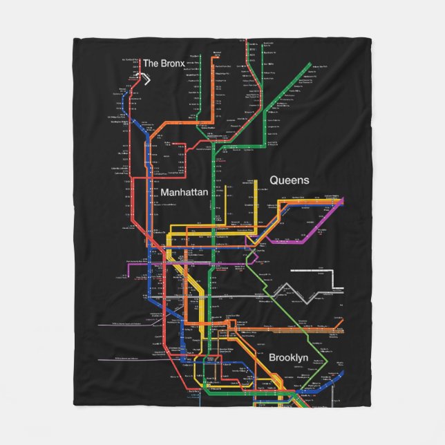 NY-City subway map Fleece Blanket (Front)