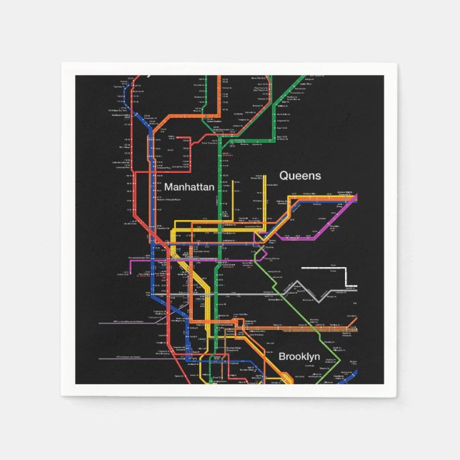 NY-City subway map Napkin (Front)