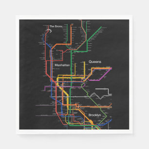 NY-City subway map Napkin