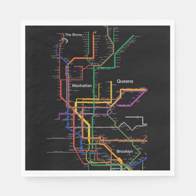 NY-City subway map Napkin (Front)