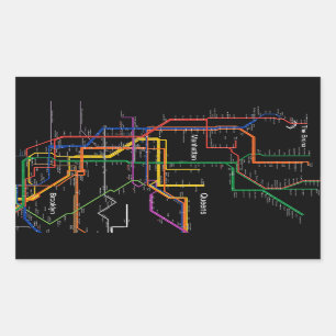 NY-City subway map Rectangular Sticker