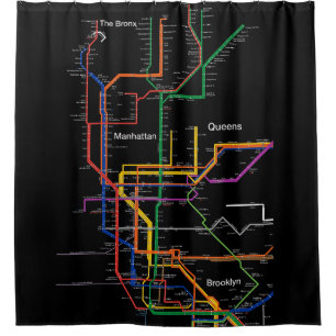 NY-City subway map Shower Curtain