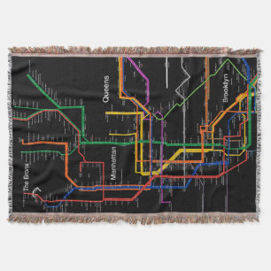 NY-City subway map Throw Blanket