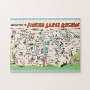 NY Finger Lakes Illustrated 11x14 Puzzle