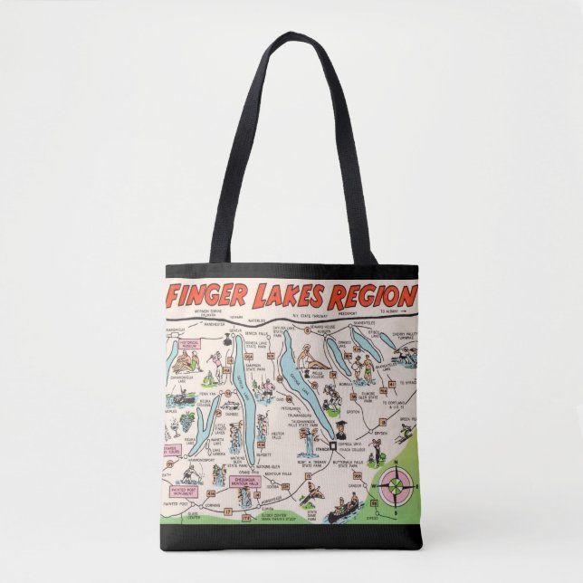 NY Finger Lakes Shoulder Tote Bag (Front)