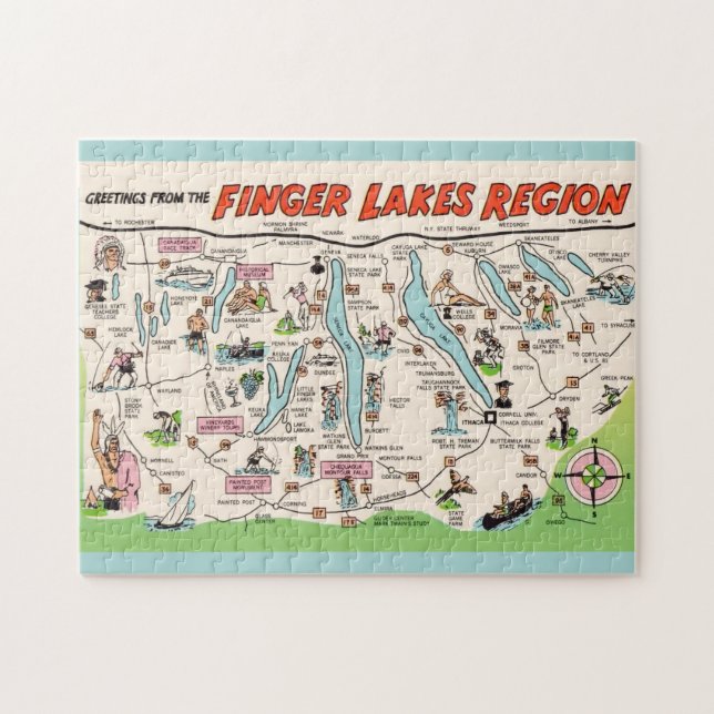 NY Finger LakesIllustrated Fun Puzzle (Horizontal)