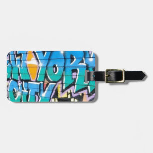 ny graffiti luggage tag