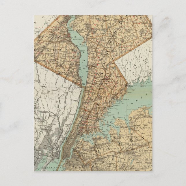 NY, Kings, Queens, Richmond, Rockland Postcard (Front)