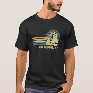 NY Lake George Sailing Vintage Sailboat Summer Sai T-Shirt