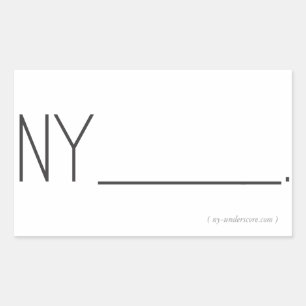 NY_____ logo stickers. Rectangular Sticker