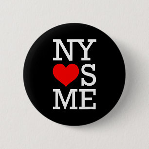 Ny Loves Me Funny I Heart New York  6 Cm Round Badge