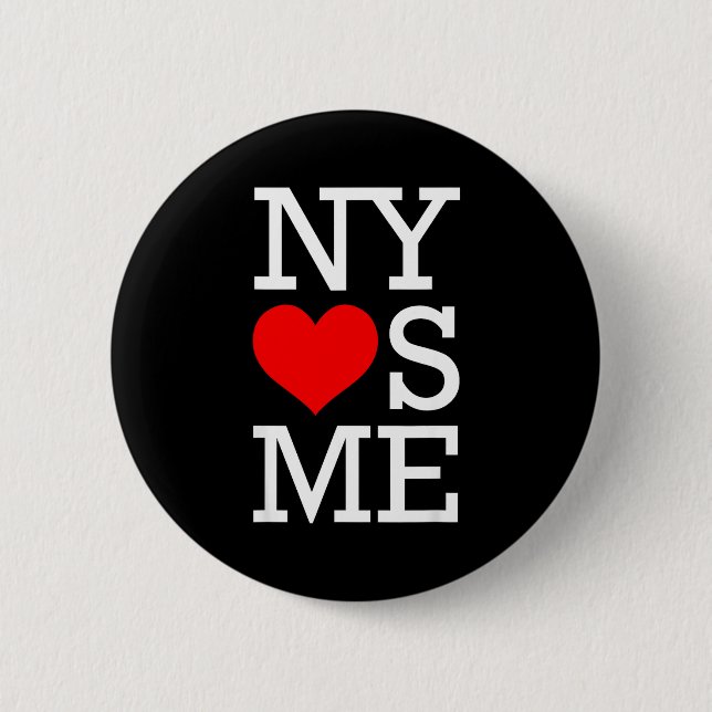Ny Loves Me Funny I Heart New York  6 Cm Round Badge (Front)