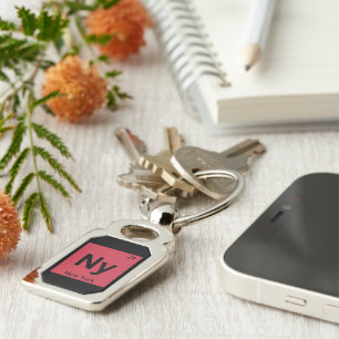 Ny - New York Chemistry Periodic Table Symbol City Key Ring