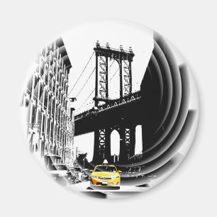 Ny New York City Yellow Taxi Nyc Pop Art Image Magnet