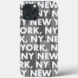 NY NEW YORK Graphic Pattern iPhone 13 Pro Max Case