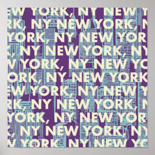 NY NEW YORK Graphic Pop-Art Design Poster