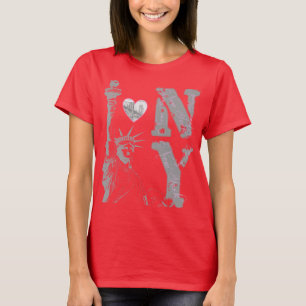 NY New York, Skyline, Liberty for Women and Girls T-Shirt