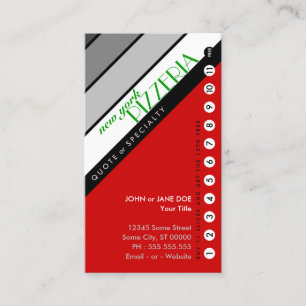 NY PIZZERIA punchcard : (buy 11 get 1 free) Loyalty Card