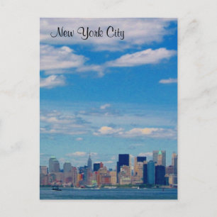 ny skyline postcard