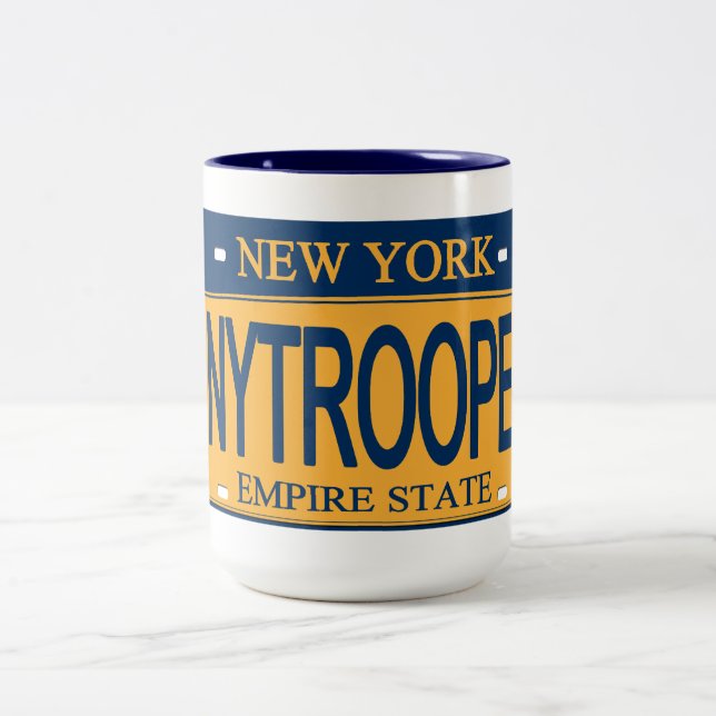 NY TROOPER NY License Plate Mug (Center)