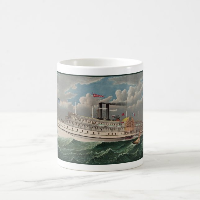 NY Voyage Grand Paddlewheel Steamboat The Pilgrim  Coffee Mug (Center)